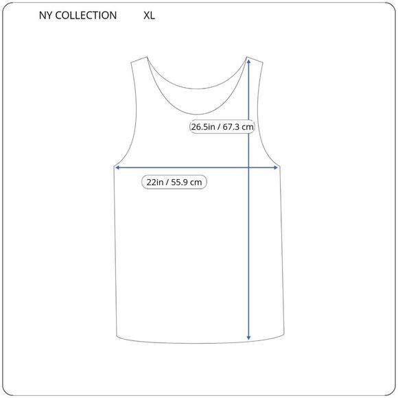 NY Collection WomenTop Extra Large Tank Polyester Split Front Blue GEO233E - Picture 4 of 9